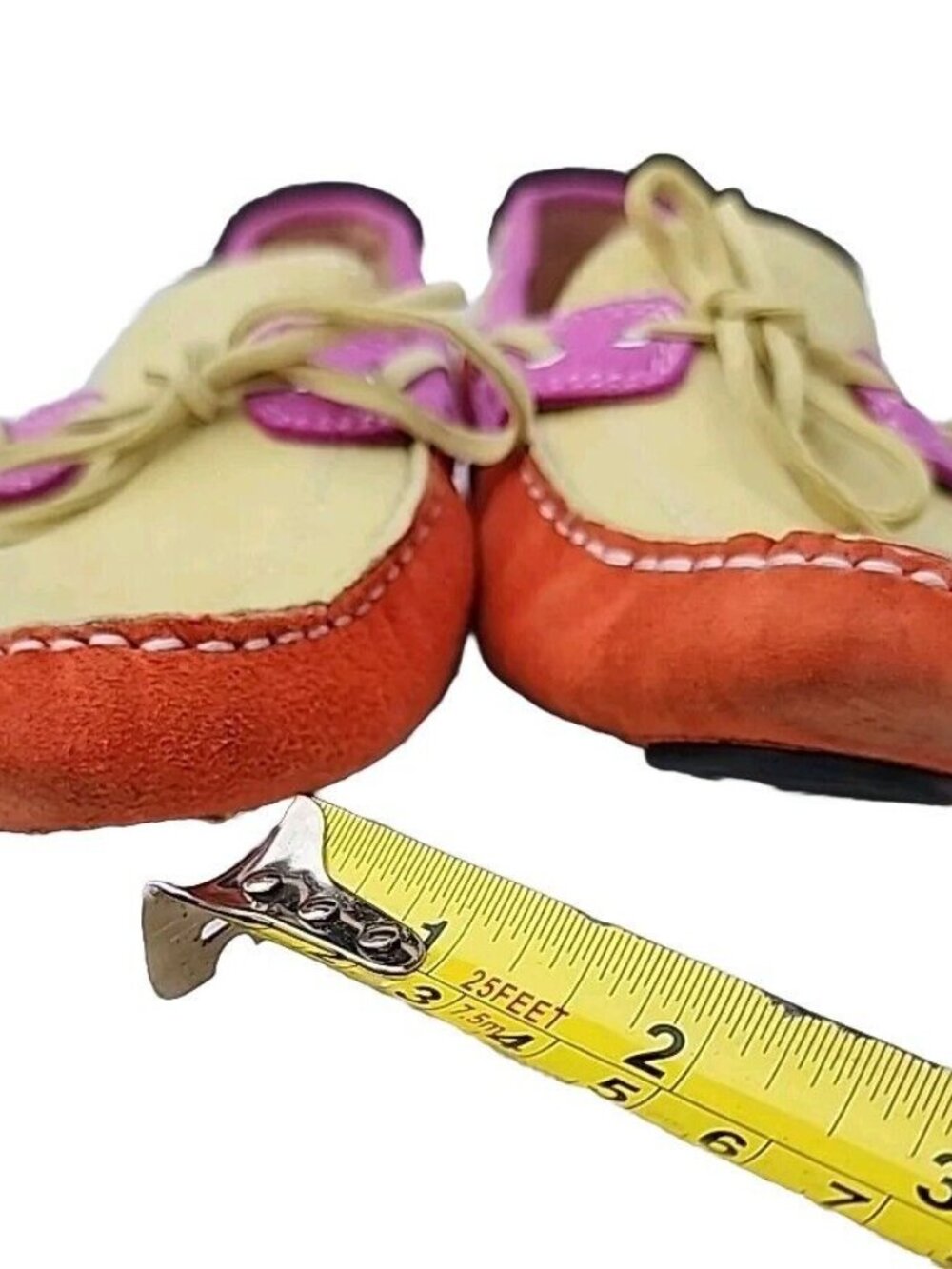 Vaneli Portugal Colorblock Pink Genuine Suede Mocassin Driving Comfy Shoes Sz8M - Picture 10 of 12